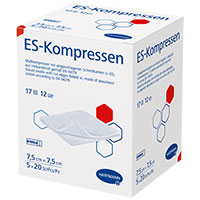 ES-KOMPRESSEN steril 7,5x7,5 cm 12fach Großpackung