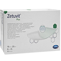 ZETUVIT Plus extrastarke Saugkompr.steril 10x20 cm