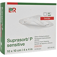 SUPRASORB P sensitive PU-Schaumv.border 10x10cm