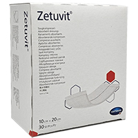 ZETUVIT Saugkompressen unsteril 10x20 cm