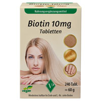 BIOTIN 10 mg hochdosiert vegan Tabletten