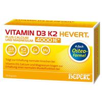 VITAMIN D3 K2 Hevert plus Ca Mg 4000 IE/2 Kapseln